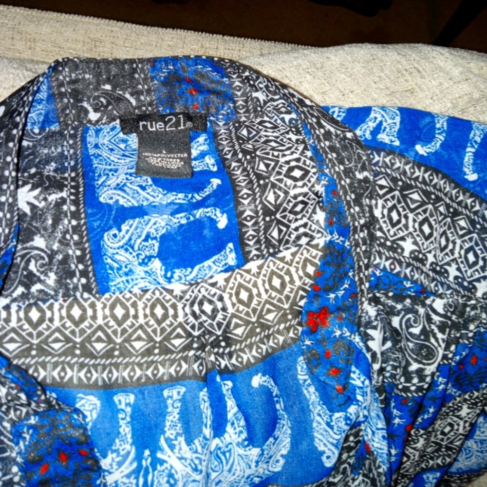Multi color elephant print top